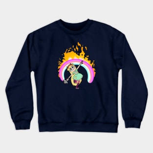 Rainbow on Fire Crewneck Sweatshirt